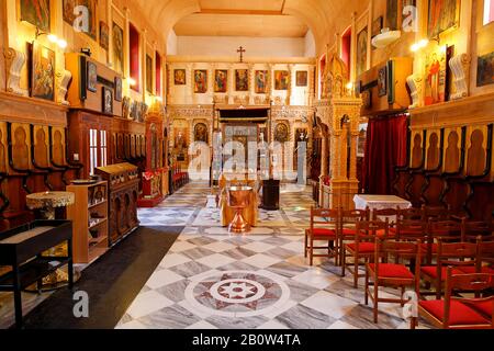 A l'intérieur de l'église Faneromeni, Zakynthos-ville, île de Zakynthos, Grèce Banque D'Images