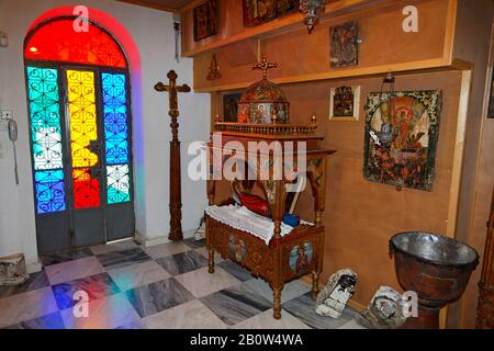 A l'intérieur de l'église Faneromeni, Zakynthos-ville, île de Zakynthos, Grèce Banque D'Images