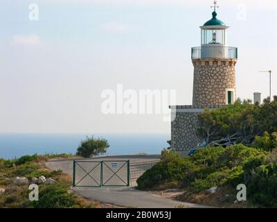 Phare du Cap Skinari, île de Zakynthos, Grèce Banque D'Images