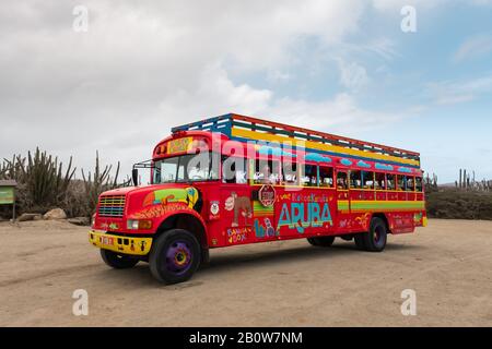 Kukoo Kunuku Fun Bus, Aruba, Caraïbes Banque D'Images