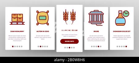 Boissons Alcoolisées Au Whisky Onboarding Icons Set Vector Illustration de Vecteur