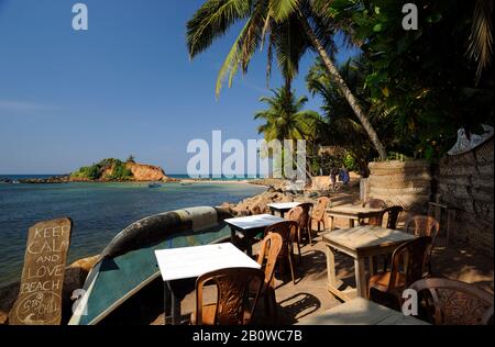 Sri Lanka, Mirissa, café de plage Banque D'Images