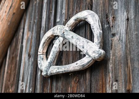 panneau de boulangerie sur mur en bois Banque D'Images