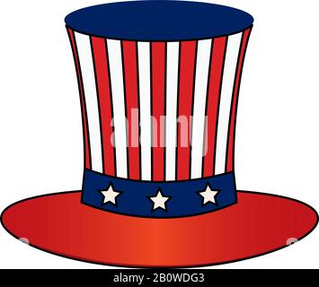 Icône de chapeau américain traditionnel Illustration de Vecteur