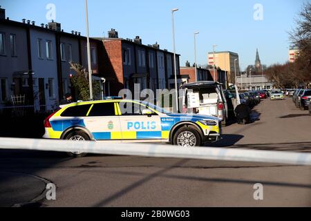 Norrköping, Suède 20200122 une explosion a eu lieu sur Formaregatan dans le district de Hageby, Norrköping. Photo Jeppe Gustafsson Banque D'Images