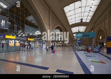 Gare Centrale De Leipzig, Saxe, Allemagne, Europe Banque D'Images