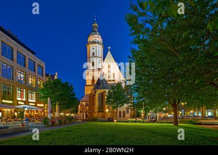 Église Saint-Thomas De Leipzig, Saxe, Allemagne, Europe Banque D'Images