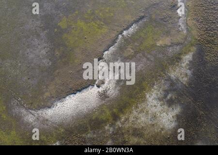 salin, méditerranée, midi, europe, outils agricoles, sel, nature, pêche, riz, lagon, calme, été, horizon, palenque, bleu, fermier, eau, texture, Banque D'Images