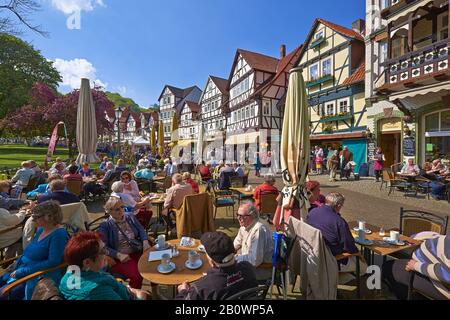 Kurcafés À Bad Soden, Bad Soden-Allendorf, Hesse, Allemagne, Europe Banque D'Images