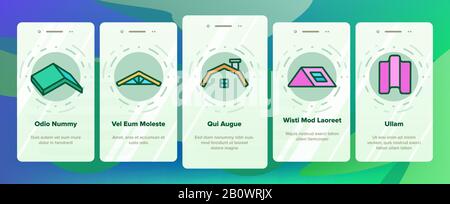 Les Icônes D'Intégration De Toit Permettent De Définir Le Vecteur Illustration de Vecteur