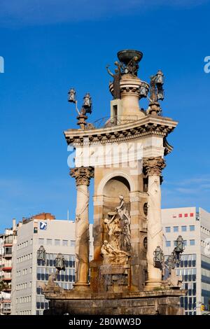 La fontaine de la Placa d’Espanya, Barcelone, Catalogne, Espagne Banque D'Images
