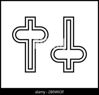 Bouton de réglage boutons de réglage boutons de réglage icône de régulateur contour noir illustration vectorielle style plat image simple Illustration de Vecteur