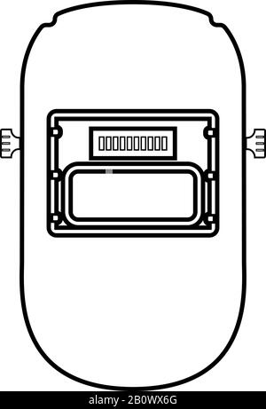 Icône masque soudeur contour noir illustration vectorielle style plat image simple Illustration de Vecteur