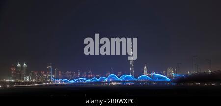 Pont De Meydan, Pont, Dubaï, Émirats Arabes Unis Banque D'Images