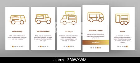 Icônes D'Intégration De Transport De Camion Alimentaire Définir Le Vecteur Illustration de Vecteur