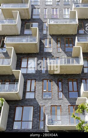 Architecture moderne, construction de logements, Örestad, Amager Island, Copenhague, Danemark, Scandinavie, Banque D'Images