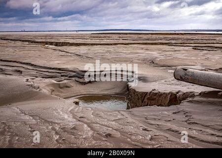 Zelazny Most - le plus grand réservoir de mousse (barrage d'extraction de résidus de cuivre) en Europe, Rudna / Pologne. Banque D'Images