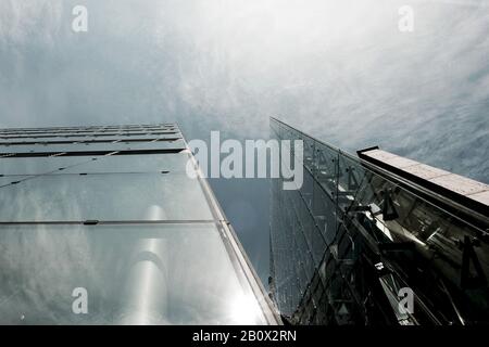 Façade de verre, nouveau Kranzlereck, Charlottenburg, Berlin, Allemagne, Banque D'Images