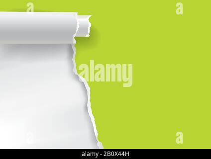Arrière-plan papier déchiré, modèle de prospectus. Silhouette masculine rippage arrière-plan en papier vert avec place pour votre texte ou image. Vecteur disponible Illustration de Vecteur