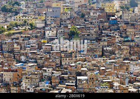 Vieux taudis de Rocinha, Rio de Janeiro, Brésil, Amérique du Sud, Banque D'Images