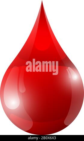 Illustration vectorielle isolée de goutte brillante de liquide de sang rouge Illustration de Vecteur