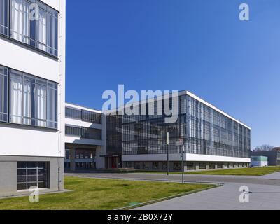 Bauhaus Bâtiment Dessau-Roßlau, Saxe-Anhalt, Allemagne, Banque D'Images