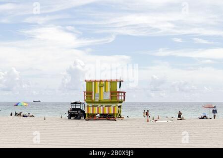 Tour De Guet '8 St', Tour De Sauveteur, Océan Atlantique, Miami South Beach, Floride, États-Unis, Banque D'Images