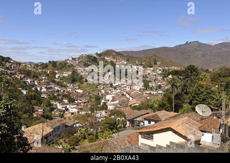 Vue Sur Ouro Preto, Minas Gerais, Brésil, Amérique Du Sud, Banque D'Images