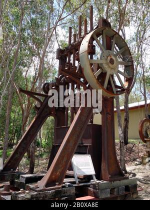 Une batterie à cinq têtes de timbre utilisée dans l'exploitation minière au cours du siècle dernier Banque D'Images