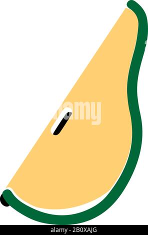 Logo poire coupe signe rouge vert illustration vectorielle Illustration de Vecteur