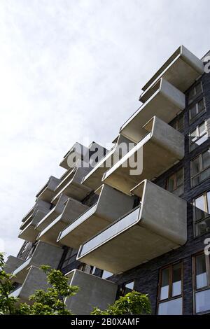 Architecture moderne, construction de logements, Örestad, Amager Island, Copenhague, Danemark, Scandinavie, Banque D'Images