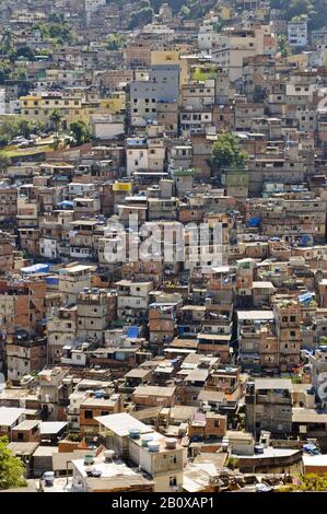 Vieux taudis de Rocinha, Rio de Janeiro, Brésil, Amérique du Sud, Banque D'Images