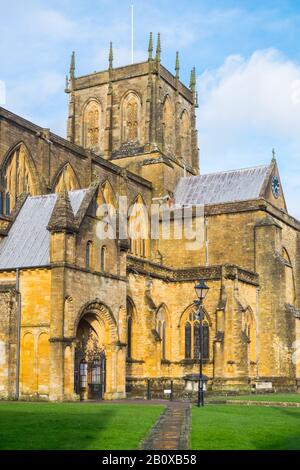 Abbaye,Abbaye,Sherborne Abbey,lieu,de,culte,Eglise,Eglise,Sherborne,marché,ville,dans,Dorset,sud-ouest,Angleterre,Anglais,Grande,Bretagne,GB,Royaume-Uni, Banque D'Images