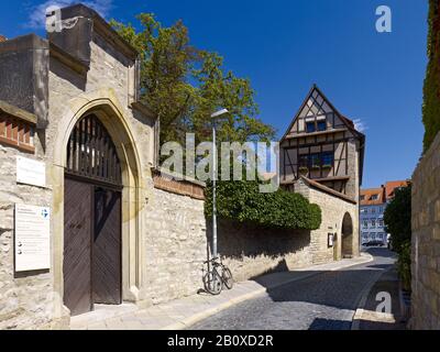 Portail du monastère Augustinien à Compturgasse à Erfurt, Thuringe, Allemagne, Banque D'Images