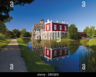 Villa Hamilton sur l'île de pierre Stein dans le parc Wörlitzer, Saxe-Anhalt, Allemagne, Banque D'Images