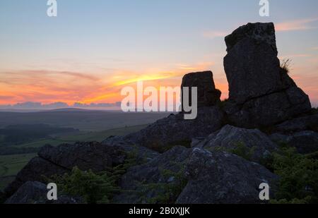 Coucher De Soleil Sur Kilmar Tor Bodmin Moor Banque D'Images