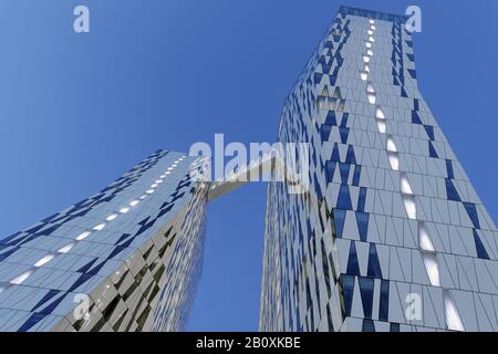 Hôtel Design Bella Sky, Örestad, Amager, Copenhague, Danemark, Banque D'Images