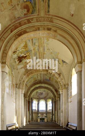 Peinture intérieure romane du Sigwardskirche à Idensen / Wunstorf, Hanovre, Basse-Saxe, Allemagne, Banque D'Images