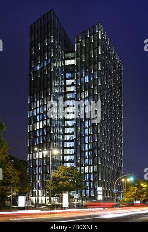 Tours de danse, bâtiment moderne de grande hauteur de 24 étages, Reeperbahn, St. Pauli, Hambourg, Allemagne, Banque D'Images
