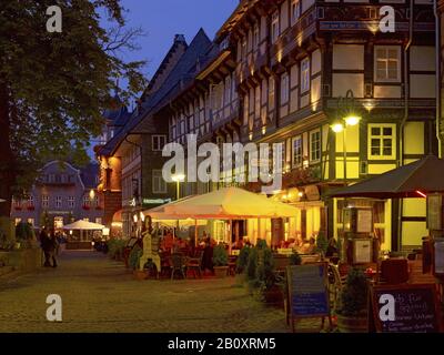 Auberges dans la cour de Goslar, Basse-Saxe, Allemagne, Banque D'Images