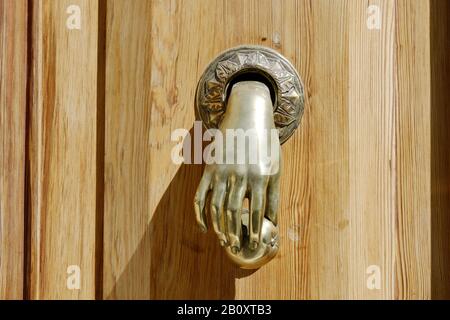 Défonce de porte en laiton, Barcelone, Espagne, Banque D'Images