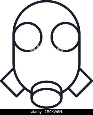 masque la ligne d'accessoire de protection et l'icône de style de remplissage Illustration de Vecteur