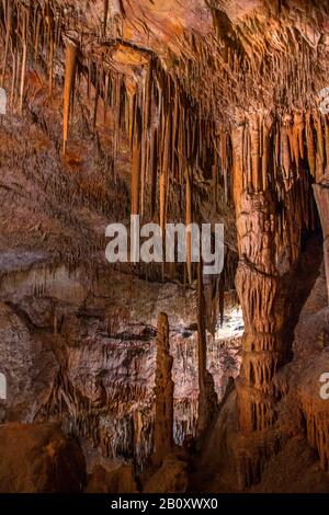 Voir grotte de Coves del Drac, Grottes de Drach, Espagne, Iles Baléares, Majorque, Porto Christo Banque D'Images