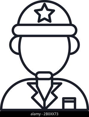 symbole de la force militaire militaire et du style de remplissage Illustration de Vecteur