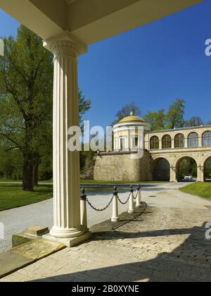 Château de Sondershausen avec pavillon, Thuringe, Allemagne, Banque D'Images