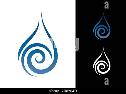 Icône De Modèle De Conception De Logo De Symbole De Goutte D'Eau Abstraite Illustration de Vecteur