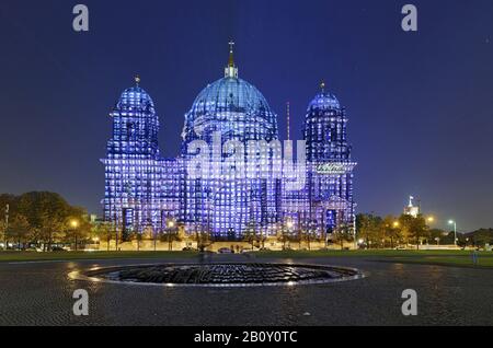 Berlin DOM avec éclairage artistique, Festival des lumières, Unter den Linden, Berlin, Allemagne, Banque D'Images