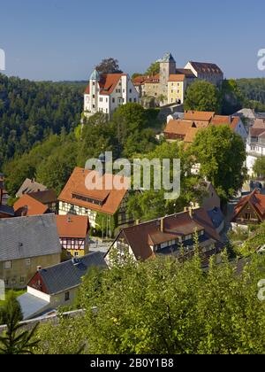 Hohnstein, Saxon Suisse-Eastern Ore Mountains, Saxe, Allemagne, Banque D'Images