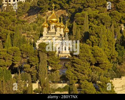 L'église Maria Magdalena sur le Mont d'Ovit à Jérusalem, Israël, Banque D'Images