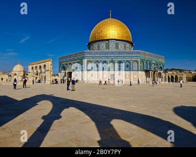 Dôme du Rocher sur le Mont du Temple à Jérusalem, Israël, Banque D'Images